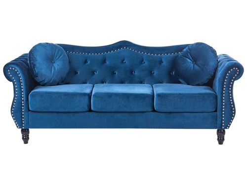 Divano velluto blu 3 - in,
