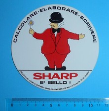 ADESIVO VINTAGE AUFKLEBER  STICKER  AUTOCOLLANT SHARP ANNI '80 