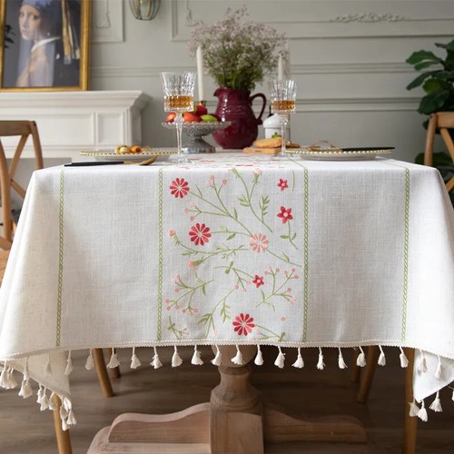 Tovaglia cotone lino ricamo - in,