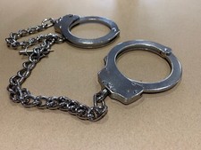 XL LEG ANKLE DOUBLE LOCKING SOLID STEEL HANDCUFFS 2 GENUINE Police Keys LEGCUFFS