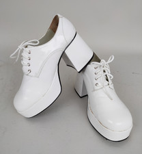 Scarpe Boland Vernice Bianco Moda'70 Disco/Glam/Studio 54/Zeppa/Seminuove-XXX