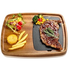 Acacia Wood Slate Steak Plate