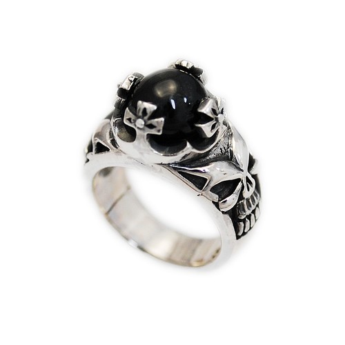 Anello biker gotico croce - anello,