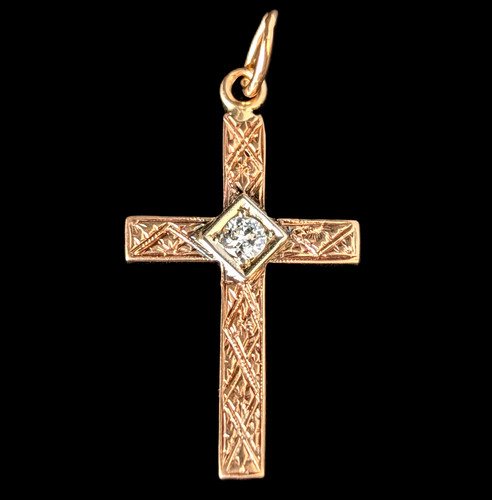 Ciondolo croce oro giallo - , 14
