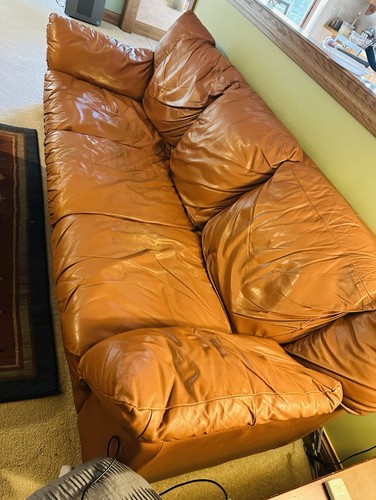 Natuzzi italian leather - leather, sofa