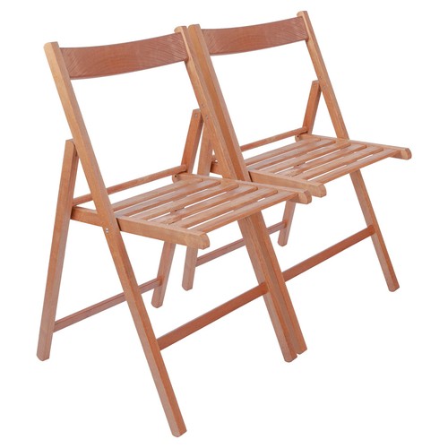 Sedie pieghevoli legno - 2x, in