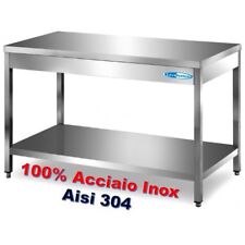 Tavolo  Acciaio Inox cm 150x60x85/90h Banco Cucina Professionale Ristorante 
