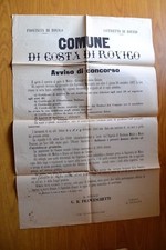 ANTICO AVVISO DI CONCORSO COMUNE DI COSTA DI ROVIGO MEDICINA CHIRURGIA 1907