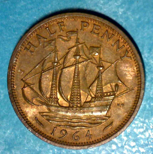 Monete regno unito penny - regno, 5