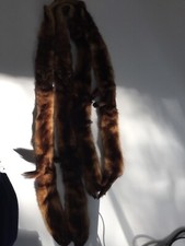 Sciarpa Collo stola Visone Pelliccia Vintage Vera Pelliccia Originale 