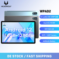 Headwolf Tablet PC 10.1Pollici Android 12 16GB RAM 128GB 5G Wifi Dual 4G SIM GPS