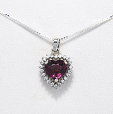 CIONDOLO IN ARGENTO 925 CON TORMALINA NATURALE CUORE CT. 1,15