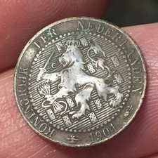OLANDA GUGLIELMINA I 1 CENT 1901 BRONZO MONETA DA COLLEZIONE NUMISMATICA