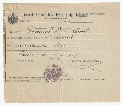 Regno italia marca da - d'italia,