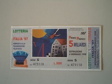 BIGLIETTO DELLA LOTTERIA NAZIONALE ITALIA '97 -  ESTRAZIONE 6 GENNAIO 1998