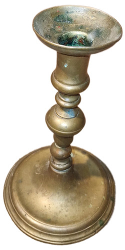 Candeliere antico ottone - candeliere,