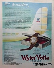 Orologi WYLER VETTA INCAFLEX DYNASTAR -  Rara Pubblicità originale d'epoca 1957
