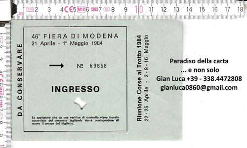 Biglietto ticket ingresso - -,