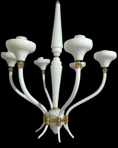 Lampadario vetro opalino e - in,
