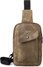 Zaino Monospalla Uomo Piccolo Pelle Borsa Marsupio Tracolla per Uomo Donna Borsa