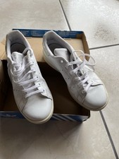 SCARPE SNEAKERS DONNA ADIDAS STAN SMITH S75104 PELLE BIANCO ORIGINALE Misura 38