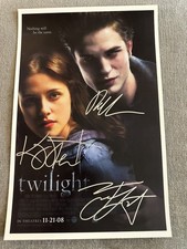 Poster Twilight firmato da Pattinson, Stewart & Lautner 11x17 autenticato certificato di autenticità