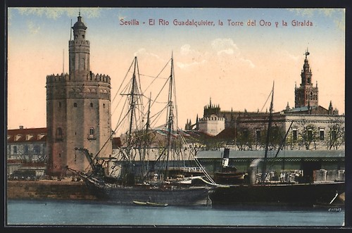 Cartolina siviglia rio - cartolina, siviglia,