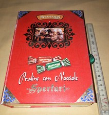  SCATOLA CARTONE SPERLARI MESSAGGI Praline con Nocciole-Vintage 1999-vuota cm.22