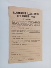 cedola di commissione libraria ALMANACCO ILLUSTRATO DEL CALCIO anno 1969