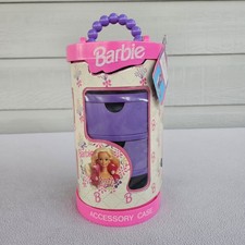 Portaoggetti accessori rotondo Barbie vintage Mattel rosa viola cassetti ripiani 1994
