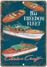 Insegna in metallo riproduzione pubblicitaria vintage Chris Craft Motor Boat L25