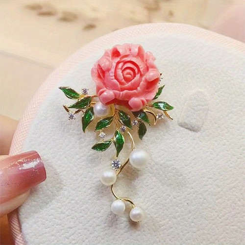 Spilla spilla fiore rosa stile