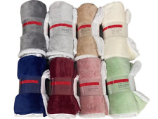 Plaid Invernale Caldo Morbido Pile retro effetto Agnellato Tinta Unita Letto