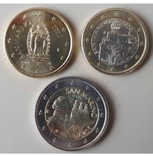 SAN MARINO 2020 - Monete da 1 e 2 Euro + 50 cent. FDC da rotolino nuova effige