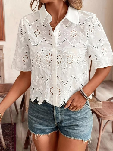Camicia donna bianca pizzo - donna,