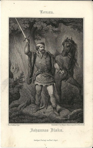 Stampa antica lenau cavaliere - lenau,