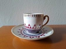 GINORI D'EPOCA - TAZZINA DA CAFFE' DA COLLEZIONE DECORATA A MANO GEOMETRIE E ORO