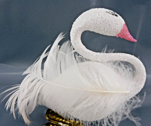 Cigno piumato ornamento clip - piumato,