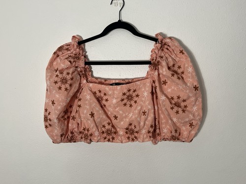 Crop top zara voluminoso - top,
