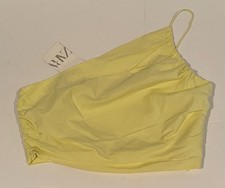 Crop top Zara giallo cotone