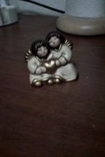 statuina coppia angioletti con cuore THUN vintage  h. cm 7 originale leggi