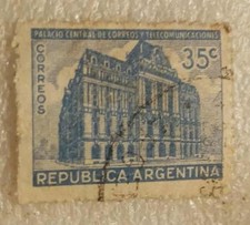 FRANCOBOLLO REPUBBLICA ARGENTINA-PALAZZO CENTRALE DELLE POSTE E TELECOMUNICAZION