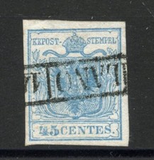 1850 - LOMBARDO VENETO - LOTTO/40469 - 45 CENTESIMI AZZURRO CHIARO - USATO MILAN