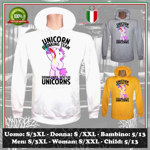 Felpa unicorn drinking team - unicorn,