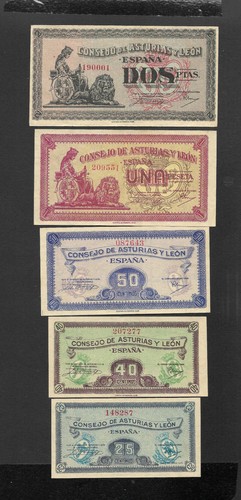 Billetes cts 1 2 - 5, 25-40-50