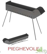 BARBECUE PIEGHEVOLE CARBONE LEGNA ARROSTICINI 80x14xH65 CM ACCIAIO BARBEQUE BBQ