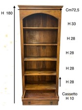 LIBRERIA ETNICA IN LEGNO DI SHEESHAM INDIANO MASSICCIO  A GIORNO