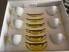 tazzine caffe Guzzini con piattino gialle