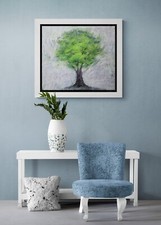 Quadro olio albero arte