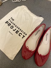 Ballerine Repetto punta tonda décolleté piatte taglia EU 38,5 US8 rosso brevetto NO SCATOLA